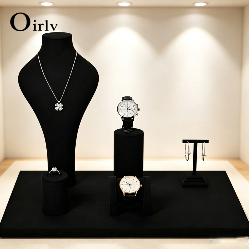 Jewelry Store For Watches - Oirlv Zwarte Sieraden Display Set Ketting