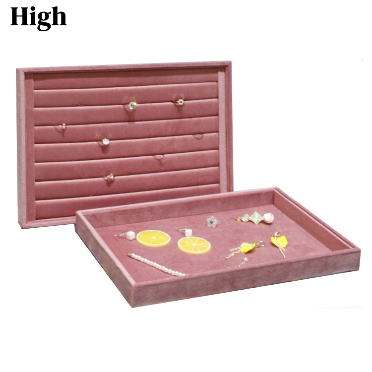 Jewelry Store For Watches - Roze fluwelen sieraden display lade, grote