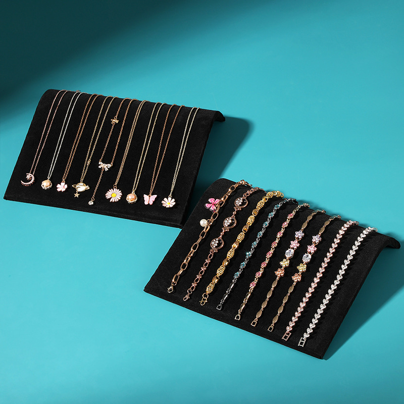 Jewelry Store For Watches - Zwarte fluwelen sieradenschaal, horloge etalage, kettinghouder,