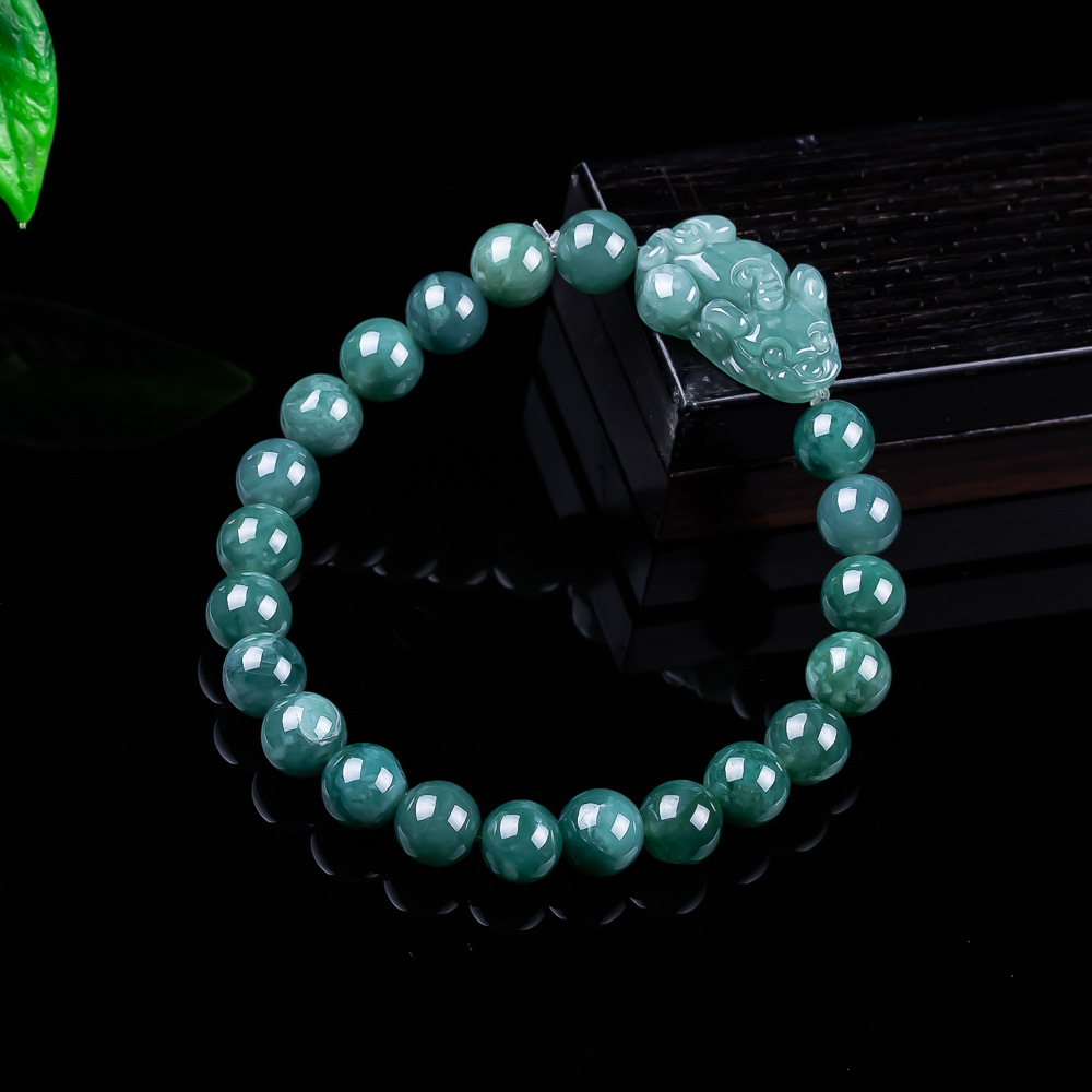 Jewelry & Watches Spółka Z Ograniczoną Odpowiedzialnością - Natuurlijke Birmese Jadeïet Bixiu Armband Vintage