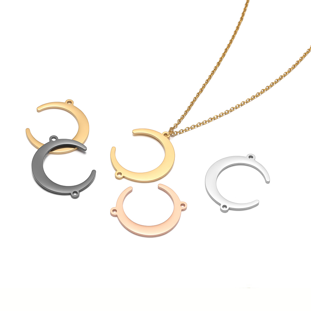 Moon Star Earrings - 5 stuks roestvrijstalen maanhangers connectoren ketting