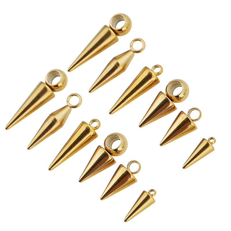 Moon Star Earrings - 10 stuks roestvrij stalen kegel bedels