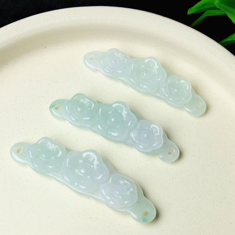 Jewelry & Watches Spółka Z Ograniczoną Odpowiedzialnością - 1pc Natuurlijke Jadeïet Smaragd Bloem Handkaart