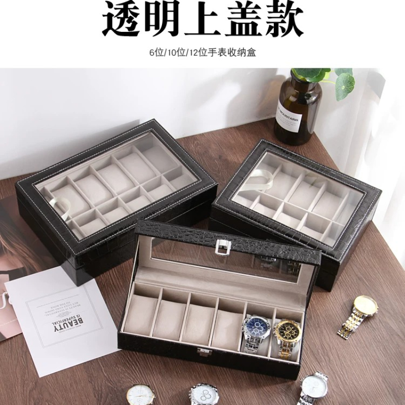 Jewelry And Watches Box - Europese lederen horloge-opbergdoos Geschenkverpakking Kraamdisplay Polshorloge