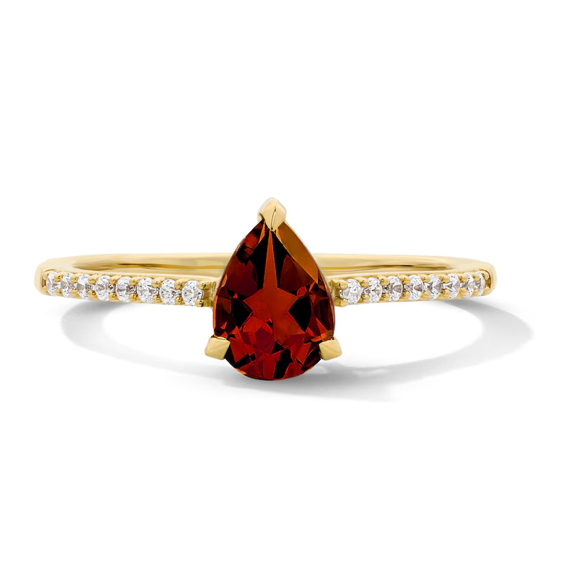 Birthstone Ring Set - Gepersonaliseerde geboortesteenring Pavé Set Zirkoonring Traanvormige
