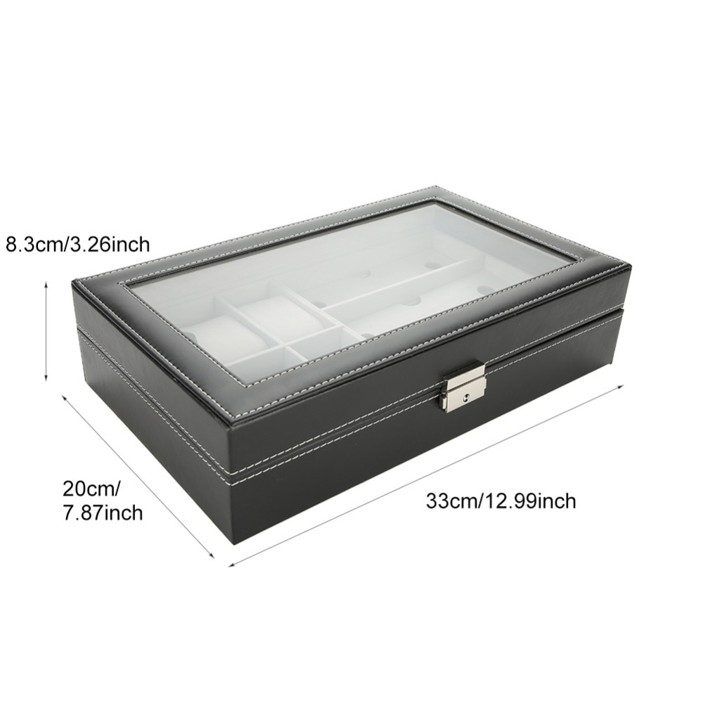 Jewelry Eyewear Watches & Accessories - Hoogwaardige PU lederen opbergdoos 6+3 vakken