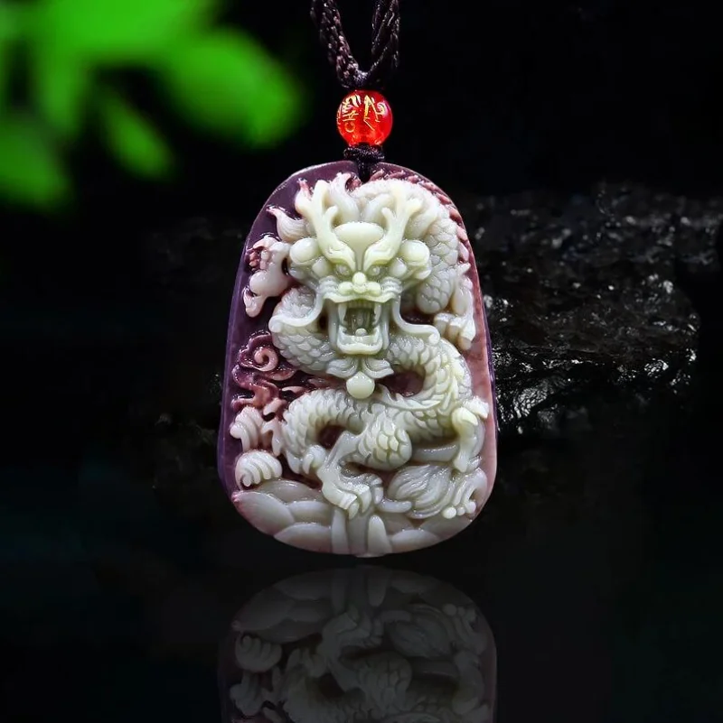 Jewelry & Watches Spółka Z Ograniczoną Odpowiedzialnością - Paars Gewaad Jade Draak Hanger Ketting