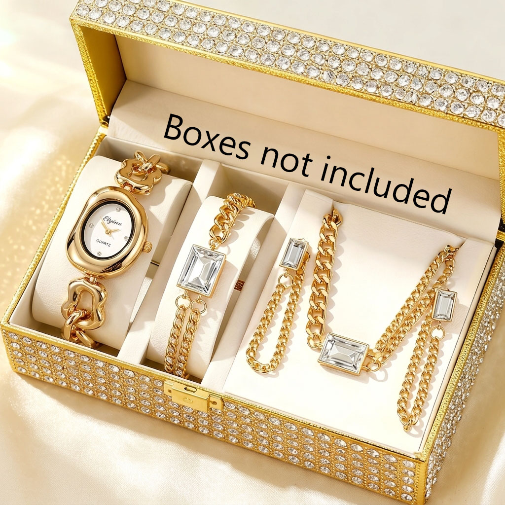 Jewelry Watch Making - 5-delige modieuze dameshorloge sieradenset met onregelmatige
