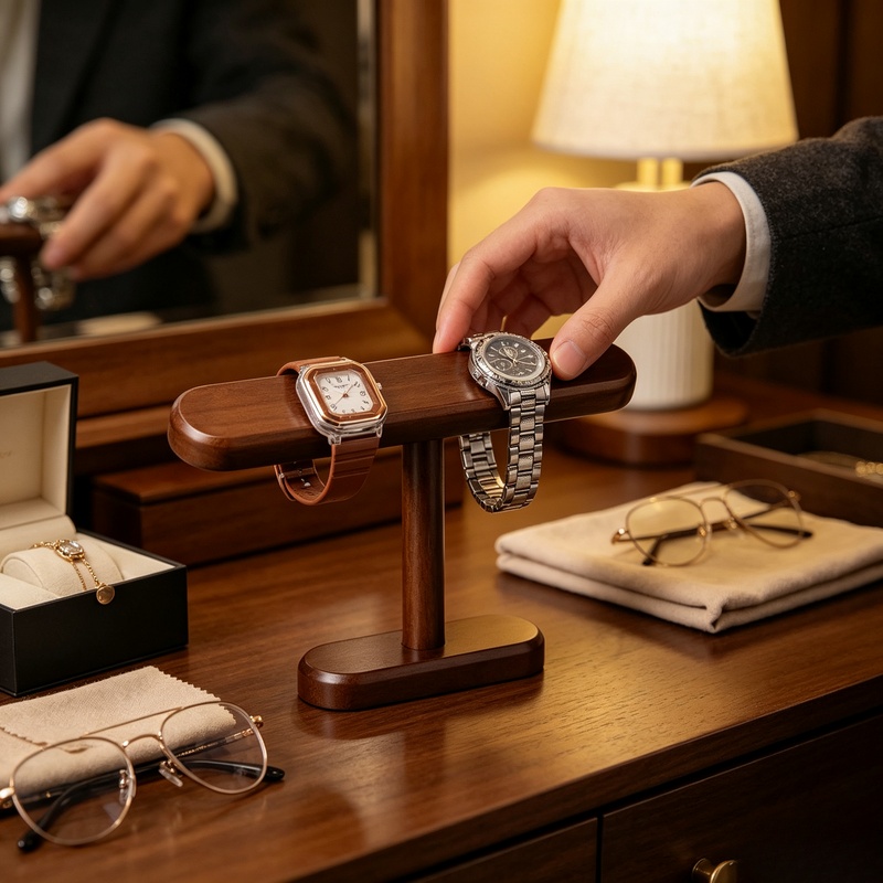 Walnoot houten horloge- en sie - Jewelry And Watches Exhibition recensie en prijs