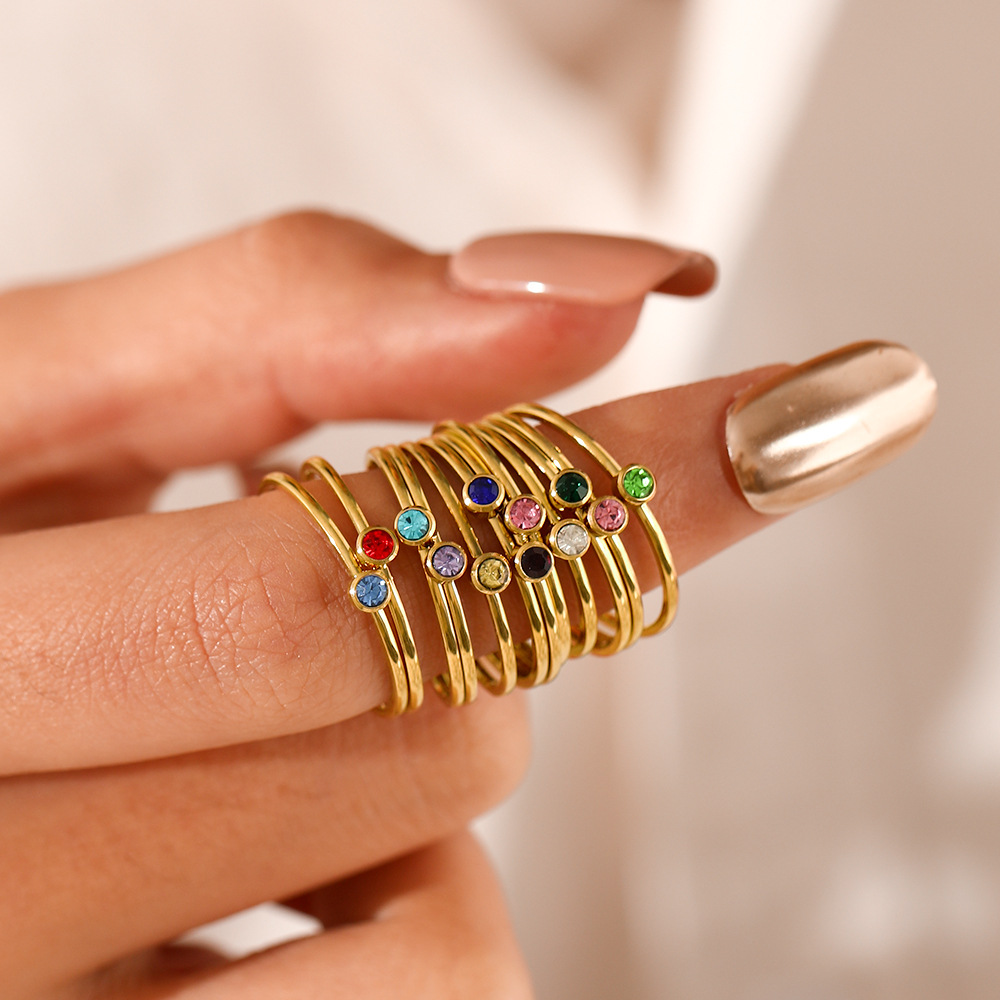 Roestvrij staal geboortesteen  - Birthstone Ring Set recensie en prijs