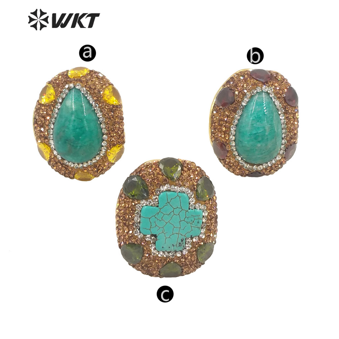 WT-R498 Groothandel Natuurlijk - Turquoise Stone Ring recensie en prijs
