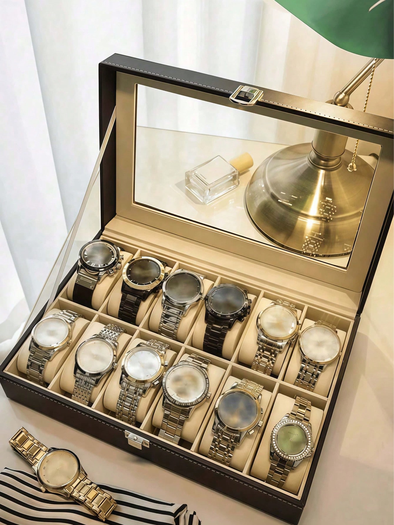 Leren horlogedoos met slot, gr - Jewelry And Watches Box recensie en prijs