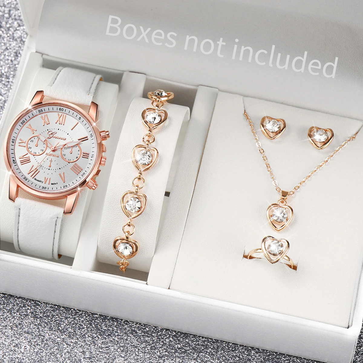 AAA5Pcs Roze Hart Kristal Horl - Jewelry Watch Making recensie en prijs