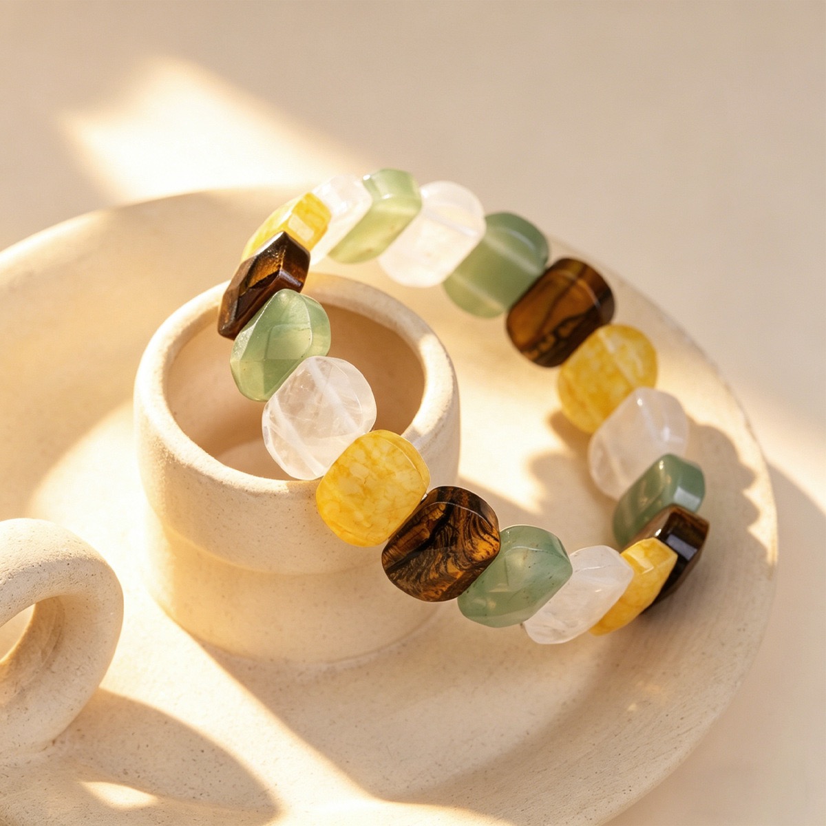 100% natuurlijke platte tegelk - Gemstone Bracelet Healing recensie en prijs