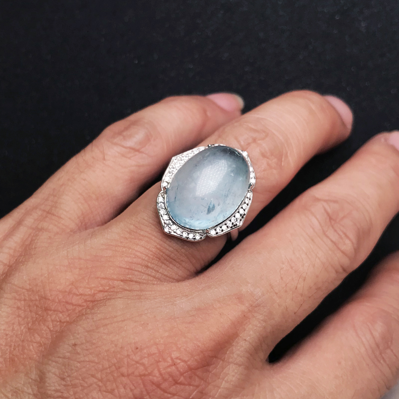 CSJ Grote Steen Natuurlijke Aq - Turquoise Stone Ring recensie en prijs